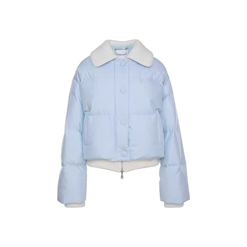 ROCHAROMA 三色针织拼接厚外套（鹅绒）