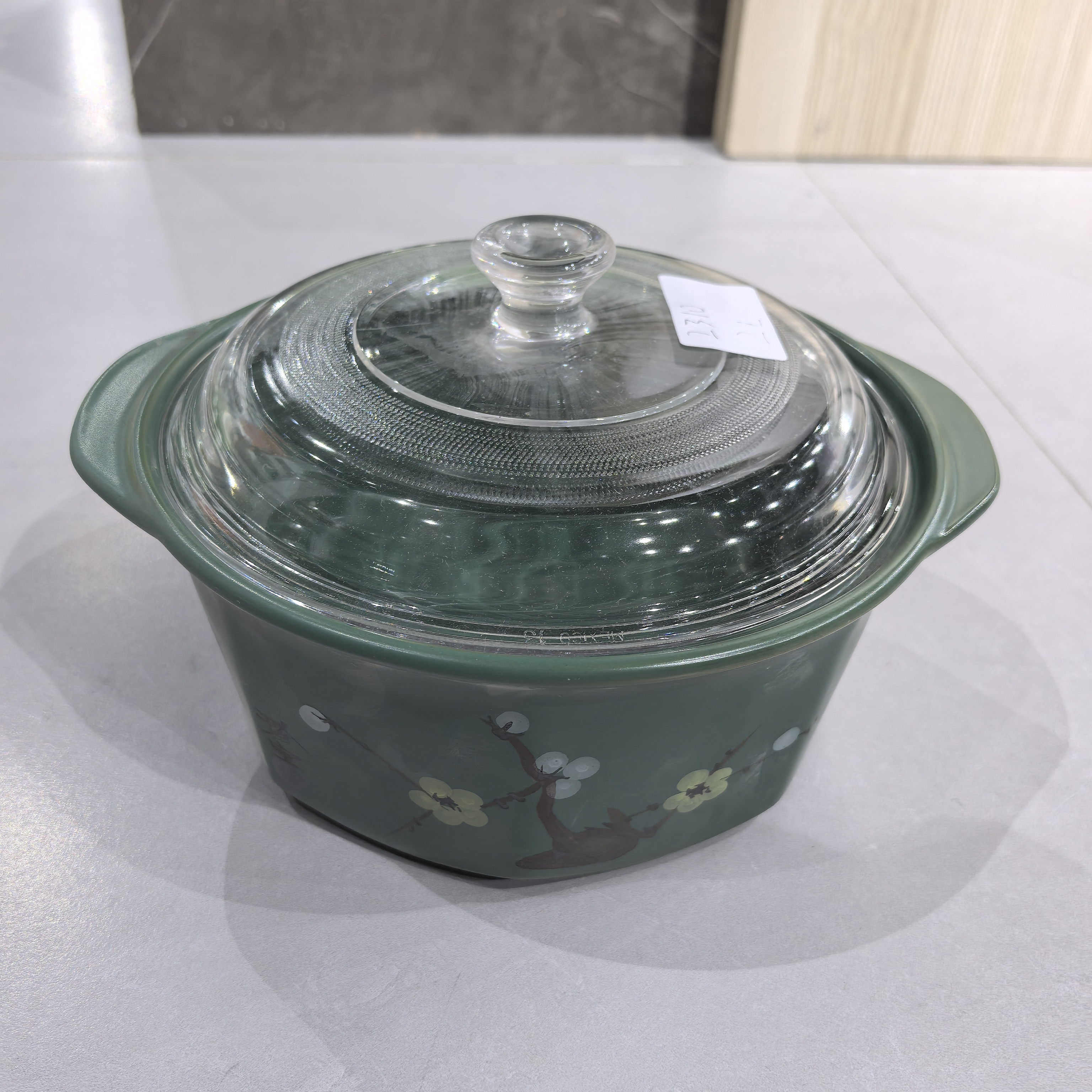 景德镇珍宝2升砂锅绿梅花2310