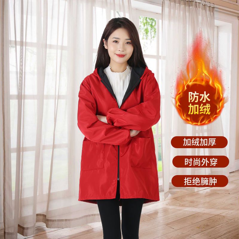 加绒加厚冬季防水罩衣男女围裙2025年爆款防水防油