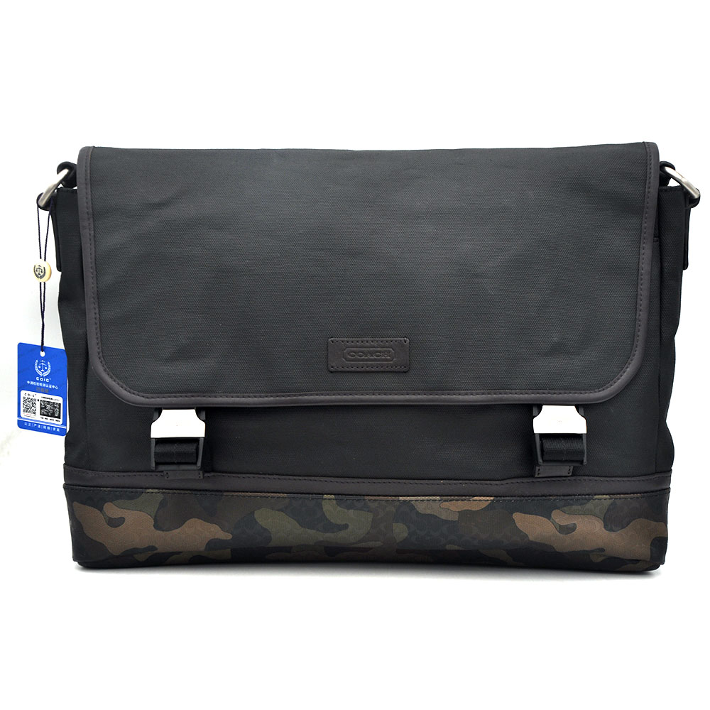 95新 COACH/蔻驰 艺术家联名迷彩系列翻盖双扣邮差包38*28/38595