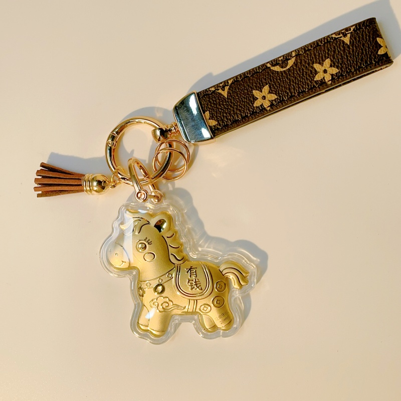 2025年新款马上有钱金箔汽车钥匙挂件扣情侣包挂件