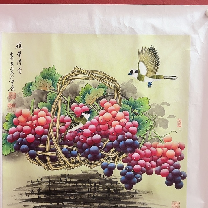 国画黄春香国画硕果清香尺寸65*65