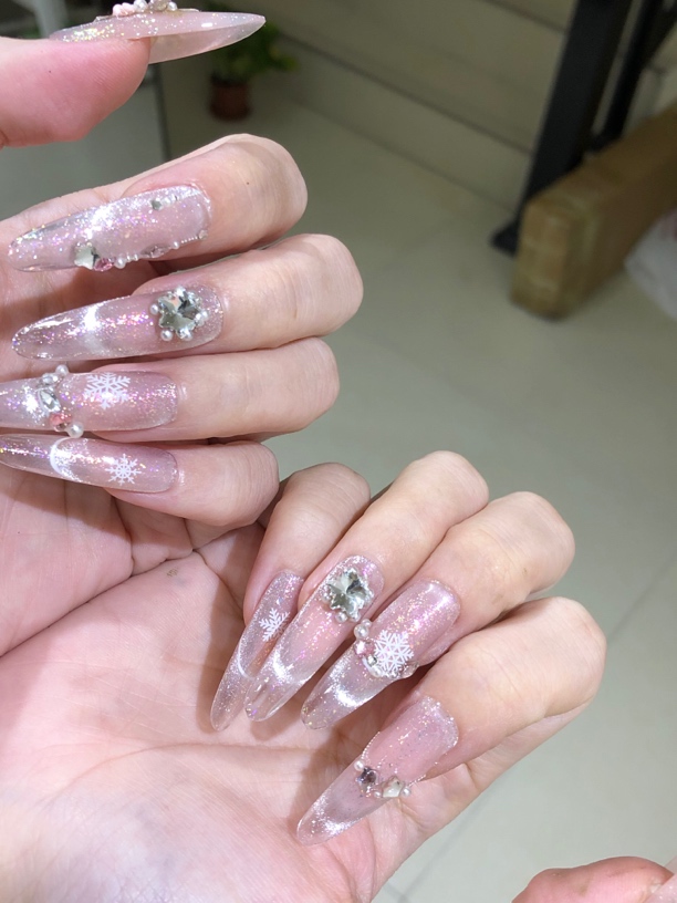 【圣诞甜心】禾禾穿戴甲冰雪圣诞高级纯手工猫眼爆款