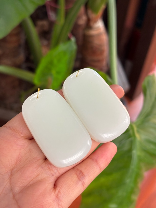 2790 和田玉（羊脂白玉）平安无事牌 规格约49*29*10多样性发其一