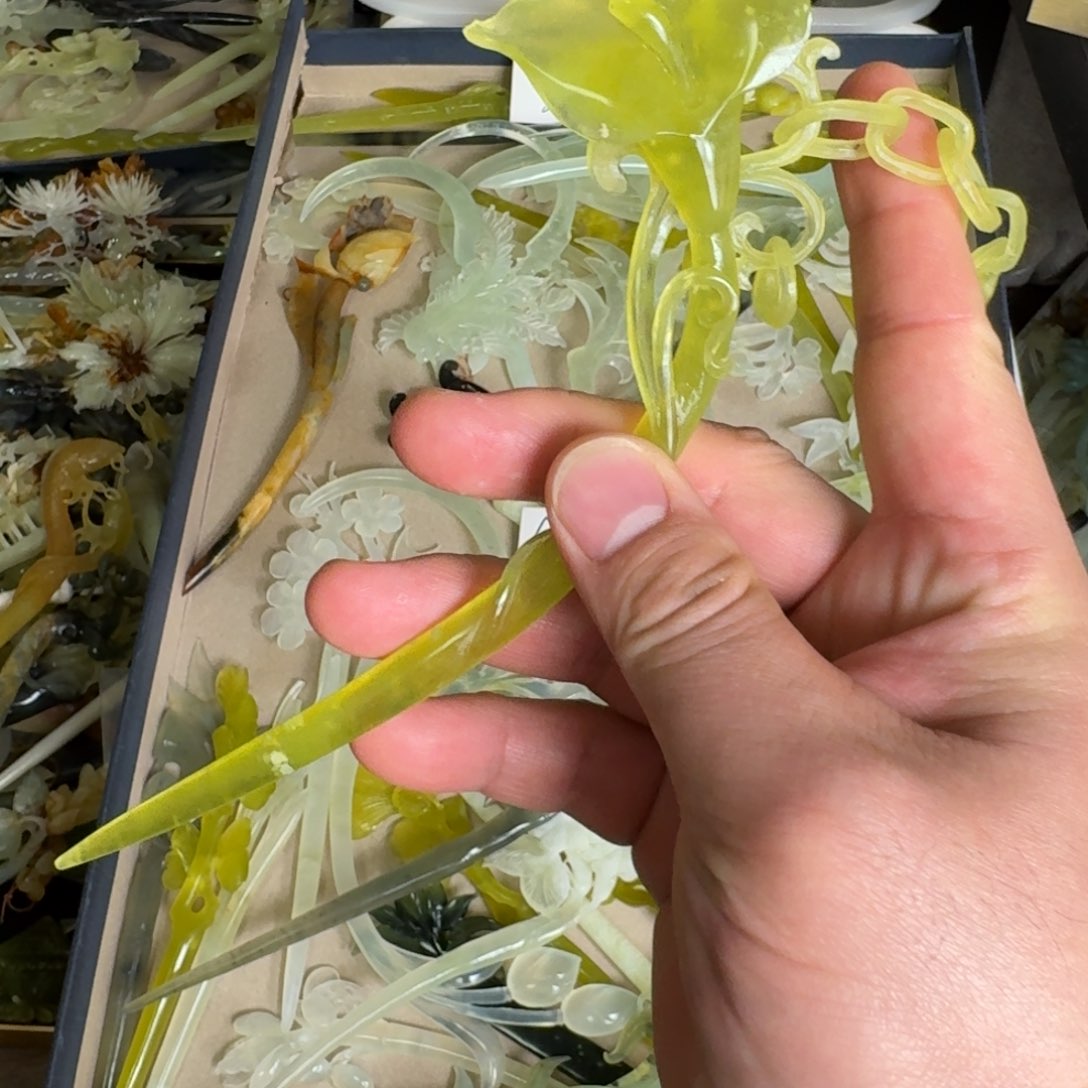 岫玉发饰未镶嵌明君玉簪就是好看