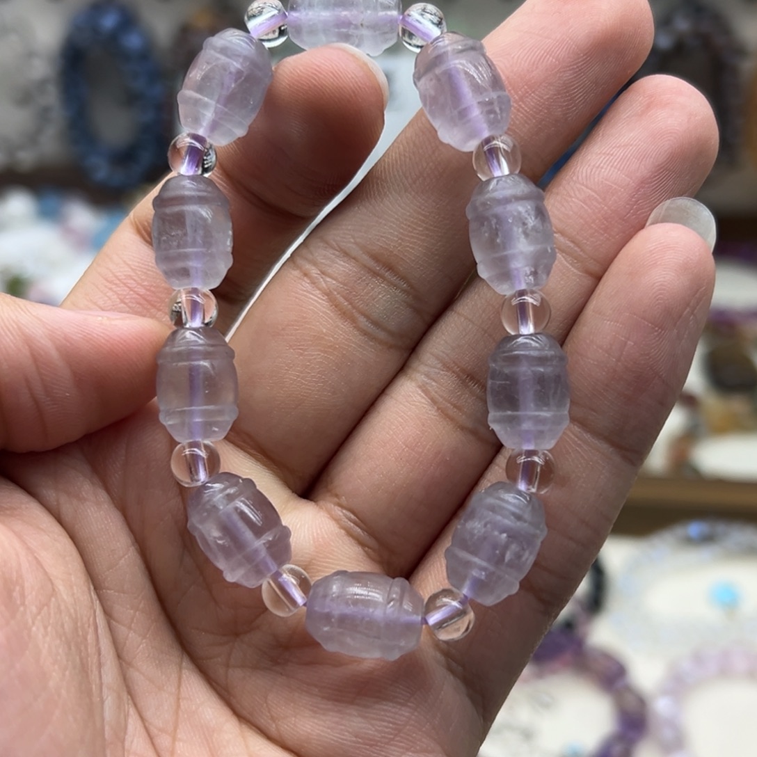 水晶未镶嵌手链萤石桶珠