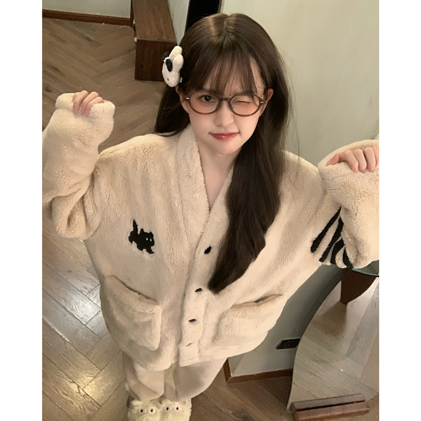 珊瑚绒秋冬季睡衣女款爆款2025新款套装法兰绒加绒加厚保暖家居服