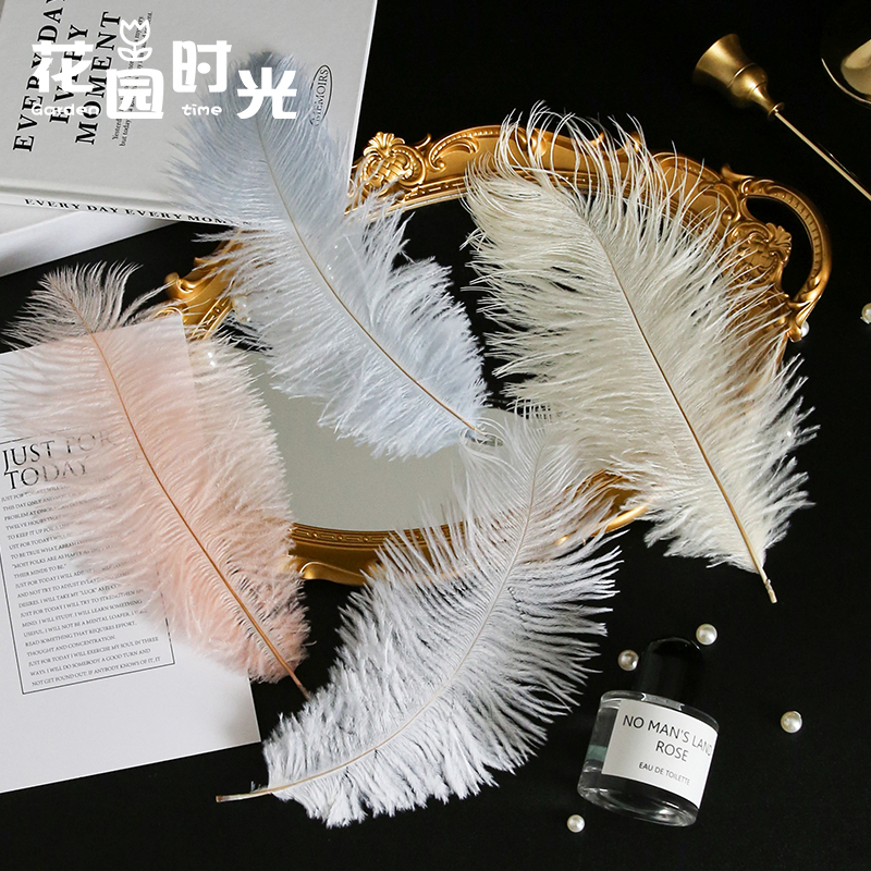 【花园时光】南非鸵鸟毛装饰插花羽毛花束搭配花盒DIY配件羽绒毛