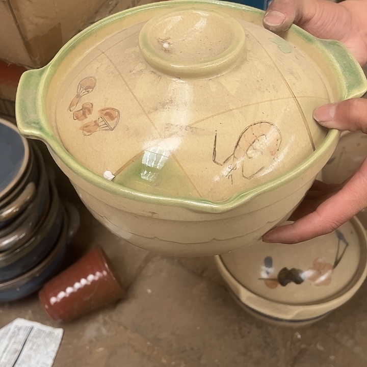 瓷粗瓷手绘砂锅口径22X11一支