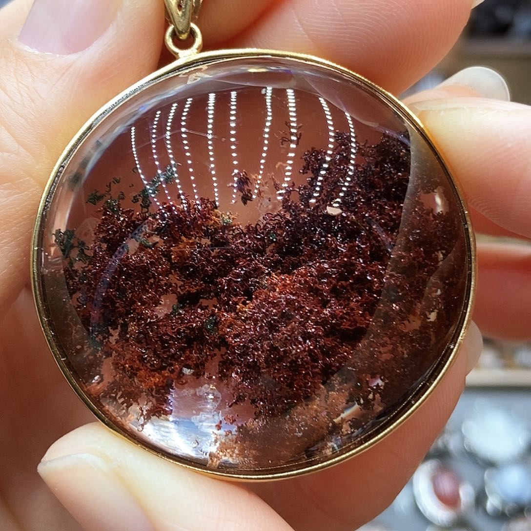 水晶项链银S925镶嵌一****茶不退不换