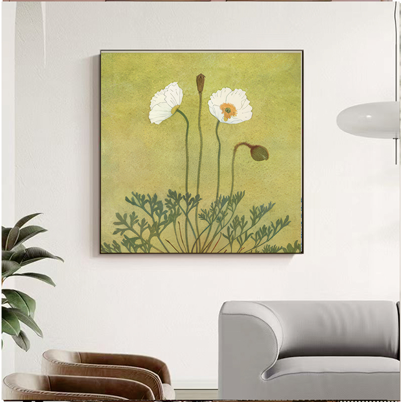 《芙蓉》中古法式轻奢现代装饰画-60-60-铝合金