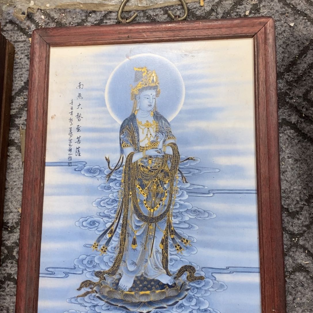 瓷片景德镇瓷板画柴窑烧制37*28