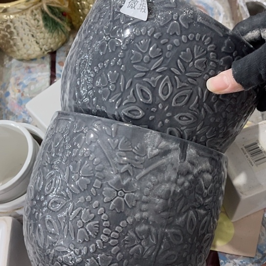 多肉绿植陶瓷花盆9.9包邮，有孔