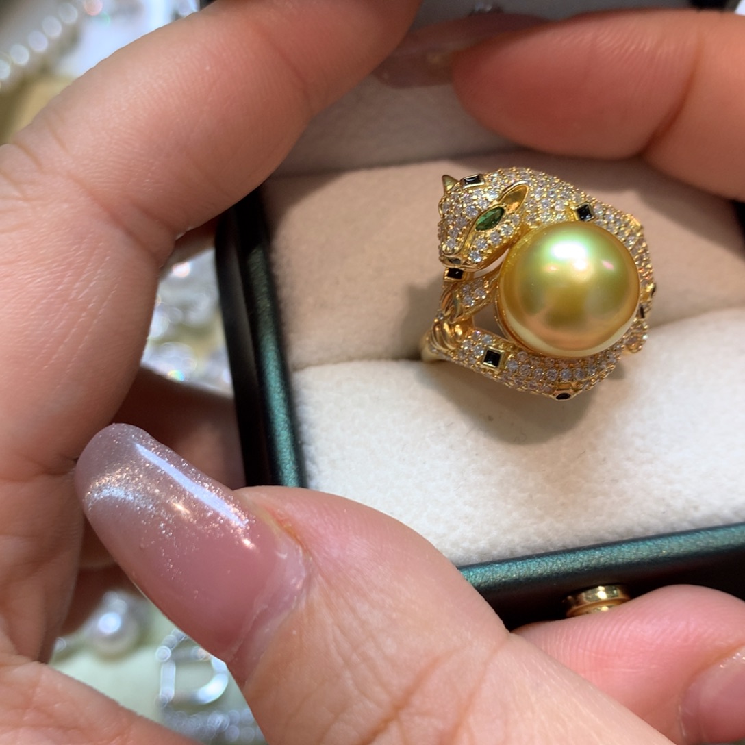 海水珍珠戒指银S925镶嵌