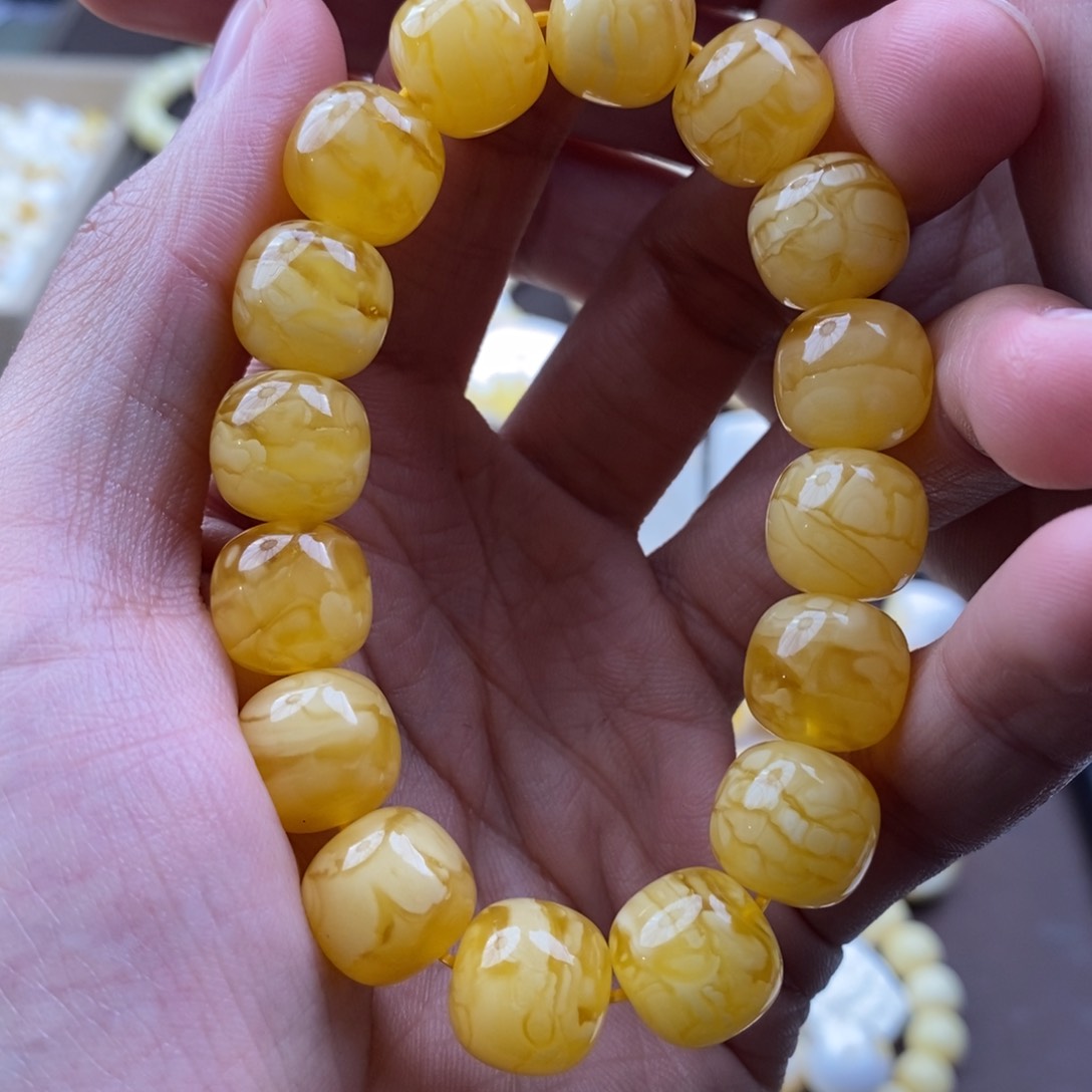 琥珀裸石未镶嵌蜜蜡吊坠项链