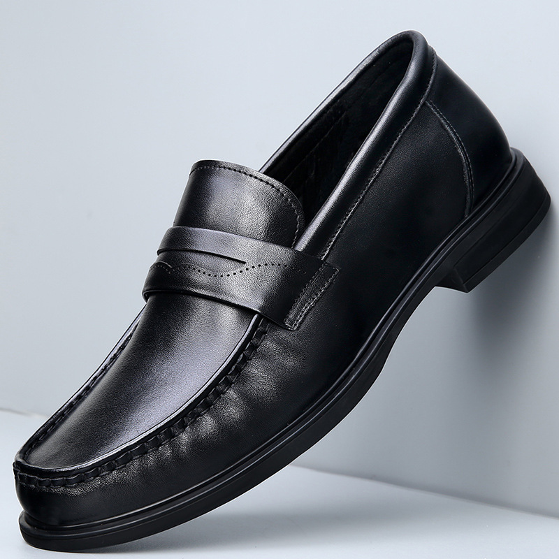 2025秋季潮鞋懒人鞋男真皮高端韩版商务豆豆鞋男士软底头层牛皮鞋