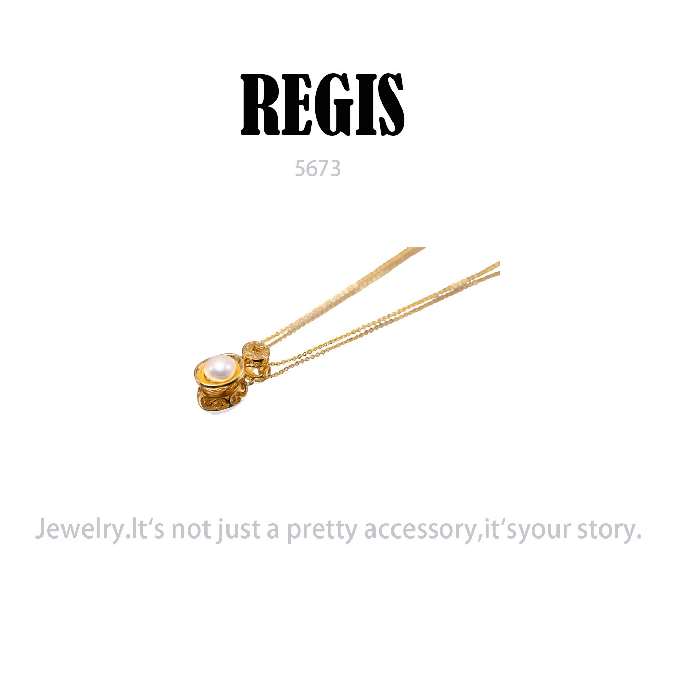 镀K金 REGIS 项链~5673  （40+5cm）