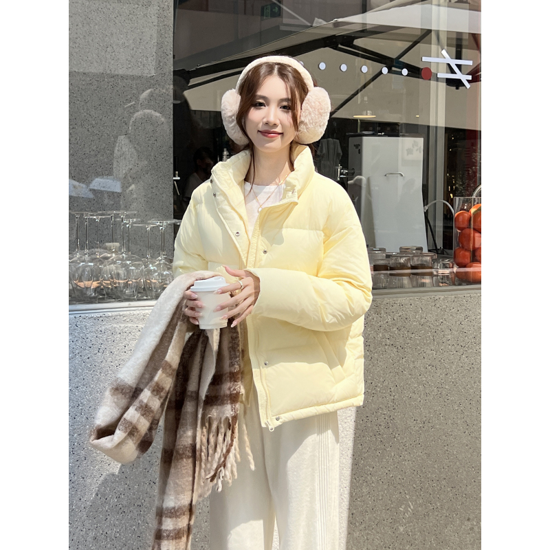 【尝鲜价！立领升级2.0】25年新款95白鸭绒羽绒服短女加厚纯色