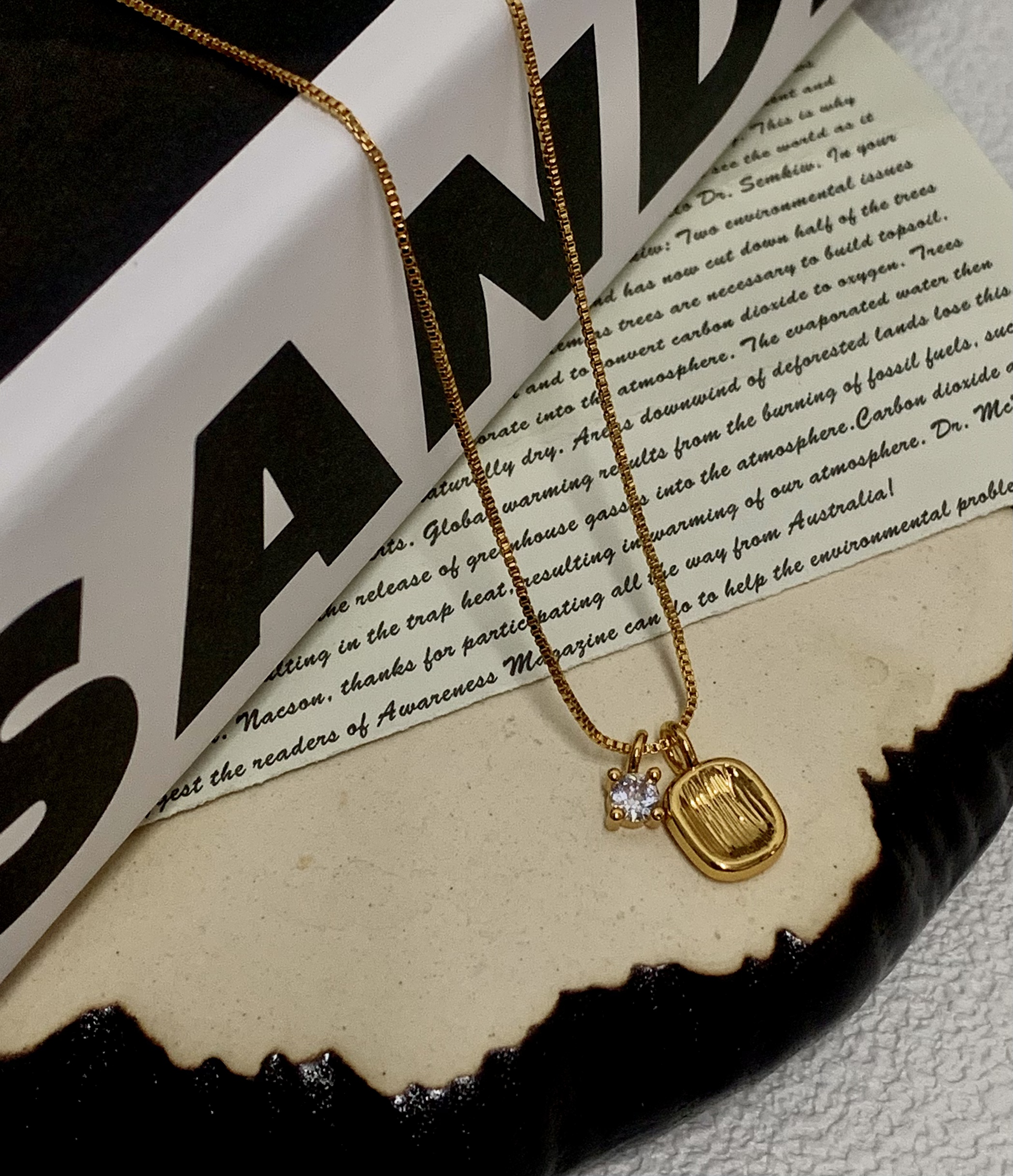 925银银制品 BaiWan《鎏光方牌》116 2025新年足银本命年金色项链