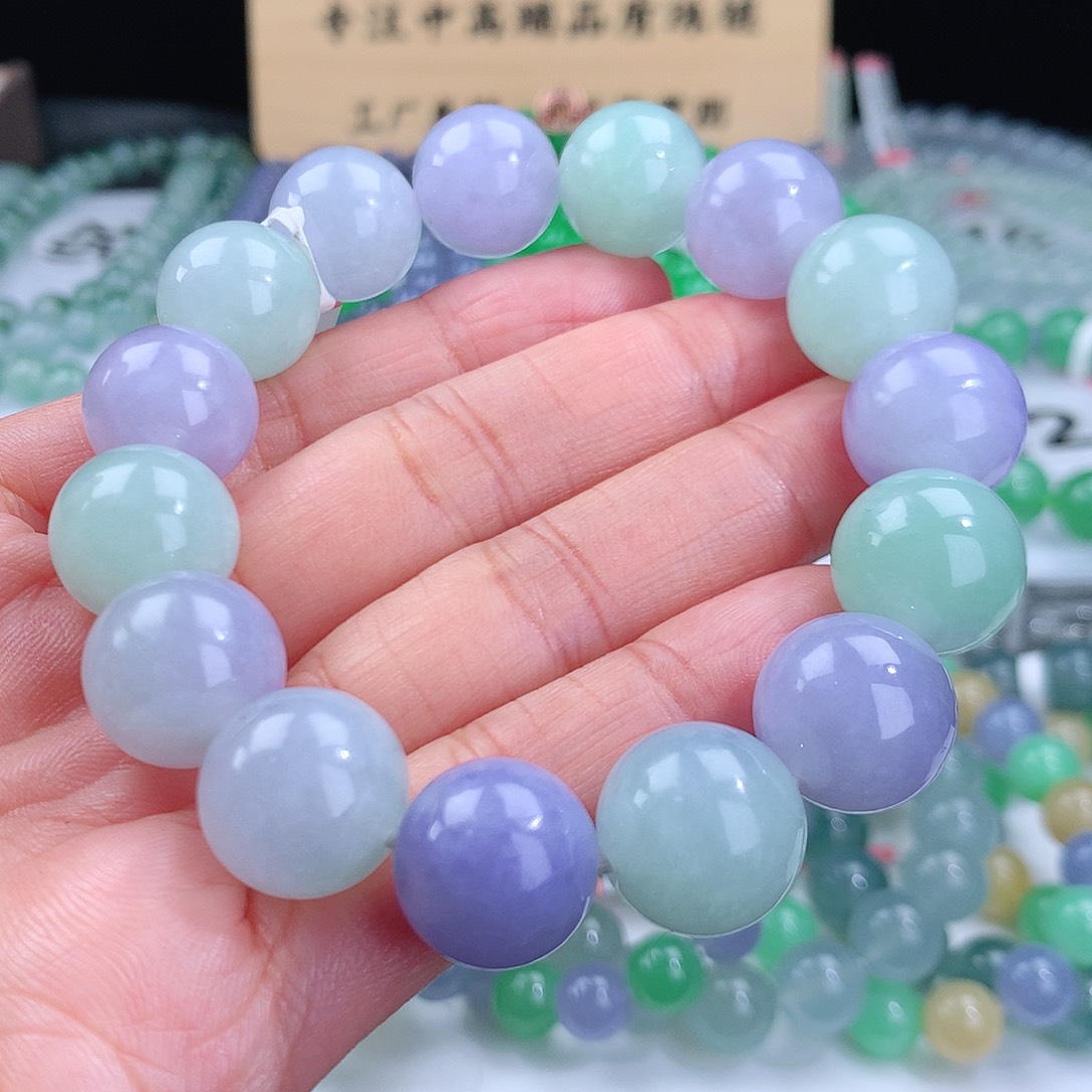 翡翠手链未镶嵌卡14.8mm
