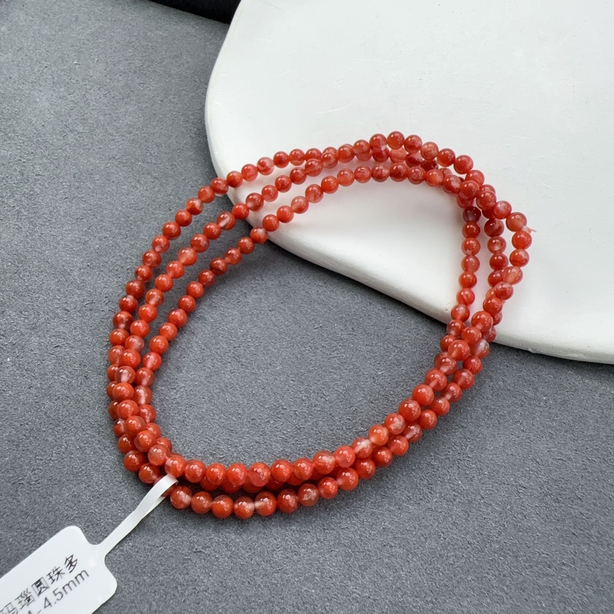 南红玛瑙圆珠多圈长链4-4.5mm