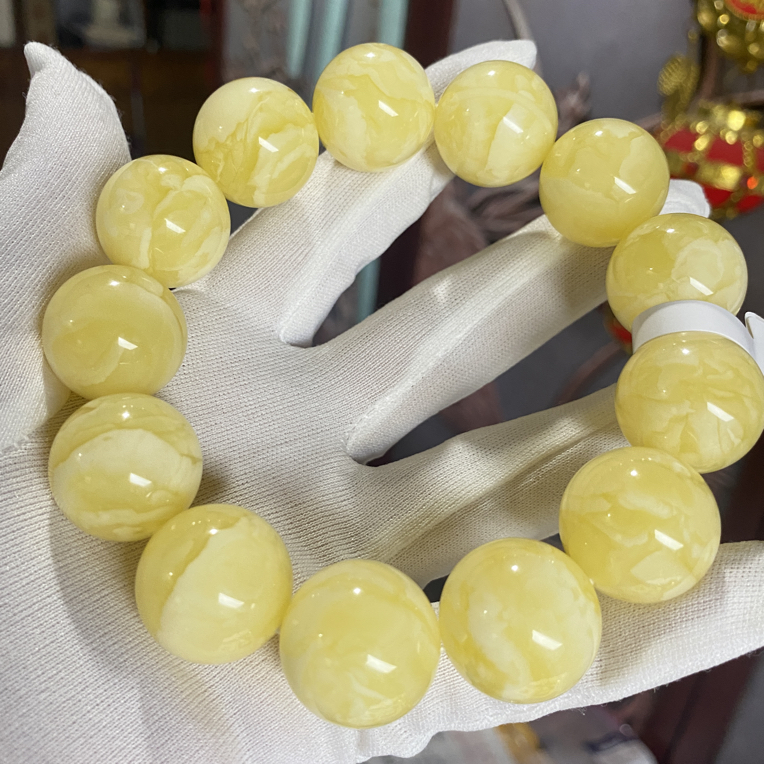 同料瓷白妖花毕业级精品珠串