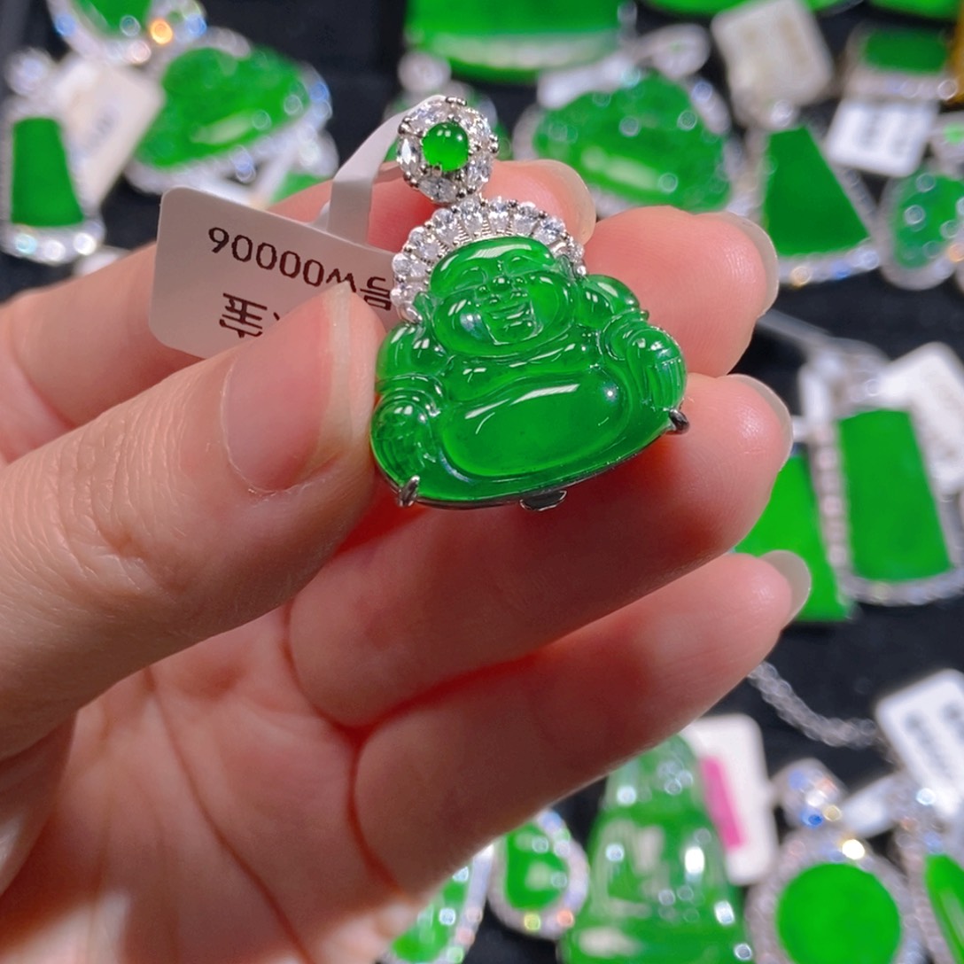 翡翠银S925镶嵌吊坠(不含链)