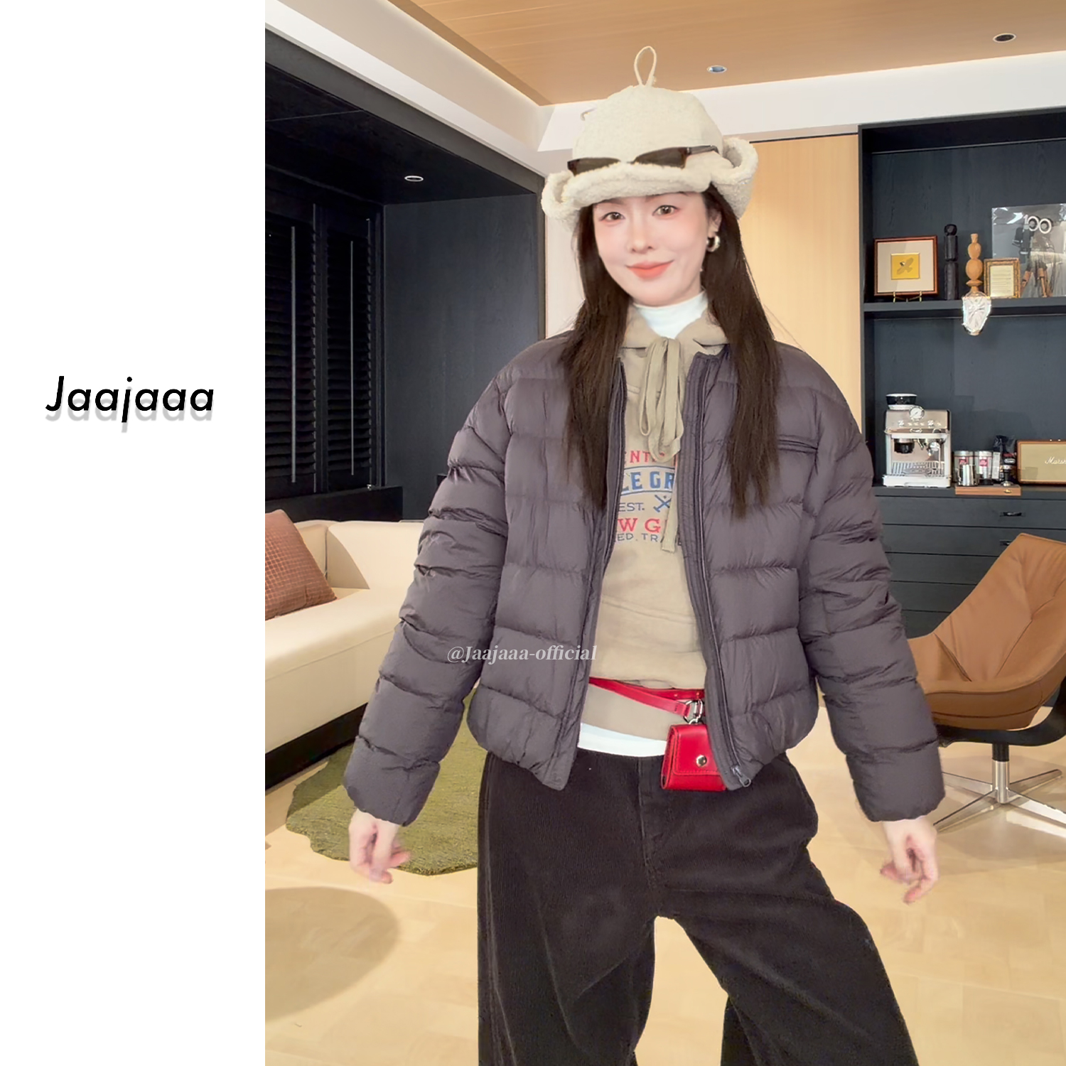 Jaajaaa冰壶玉衡  冬季简约通勤日常气质百搭90绒子高克绒/EFFG