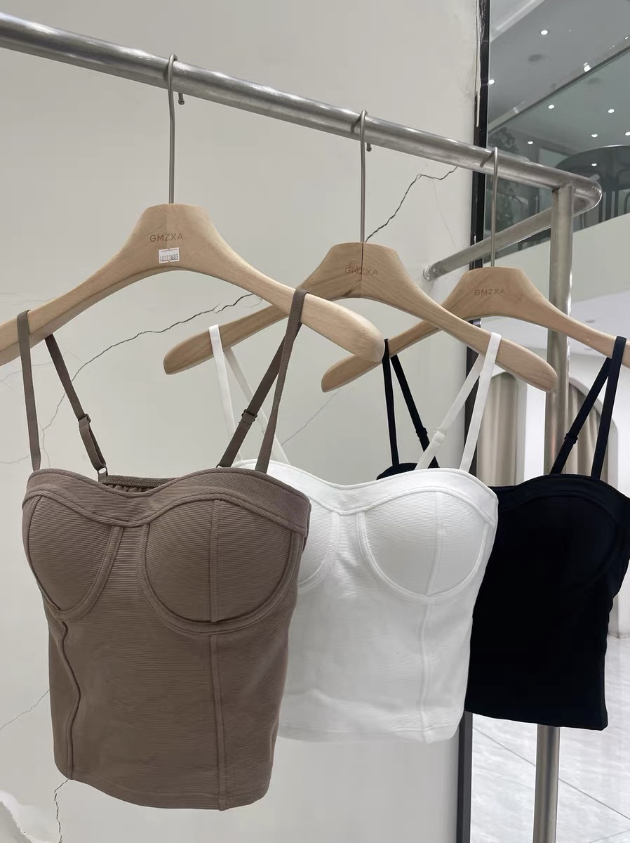 性感不限季节吊带背心白色设计感内搭短款百搭美背纯色外穿