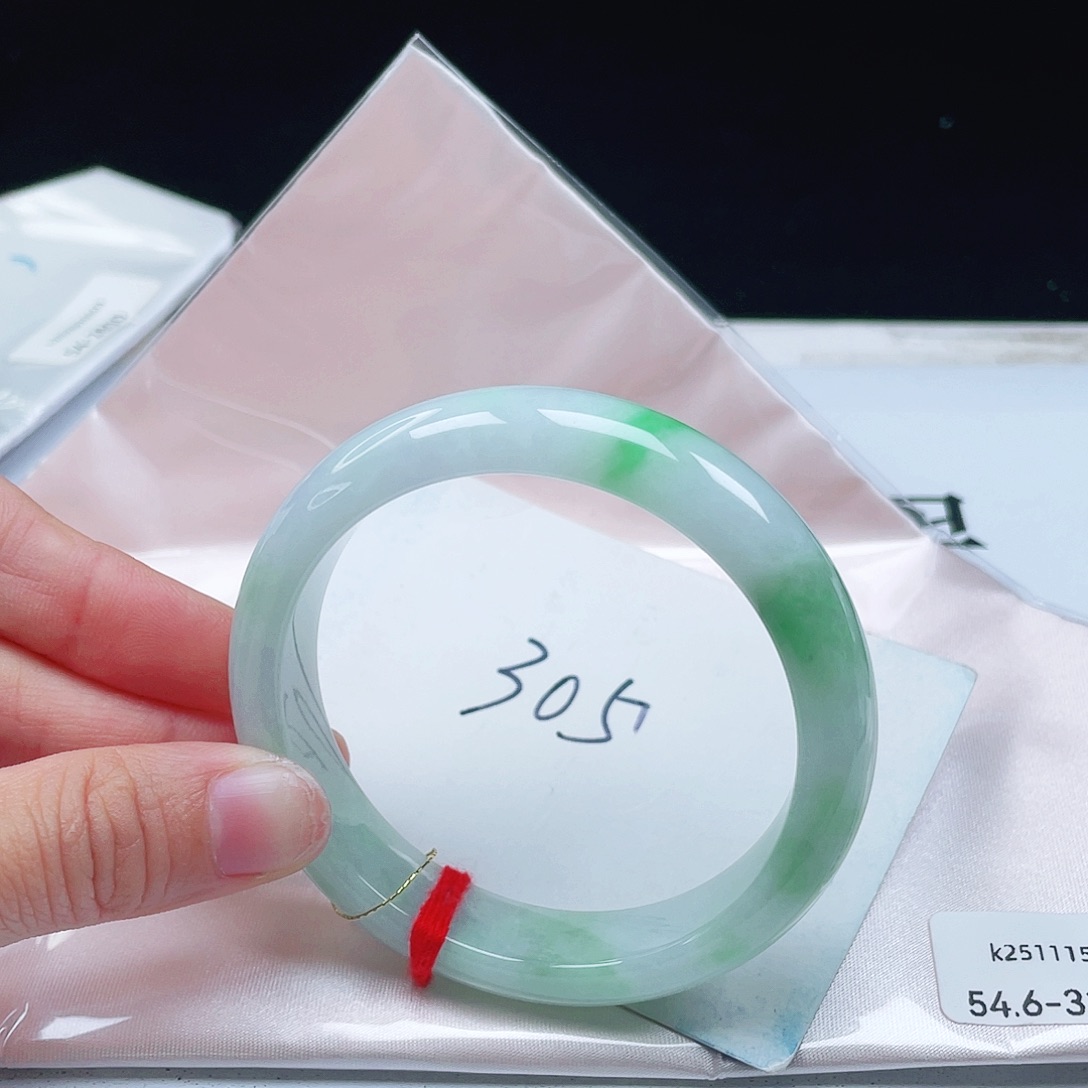 善***)翡翠未镶嵌手镯54+正圈