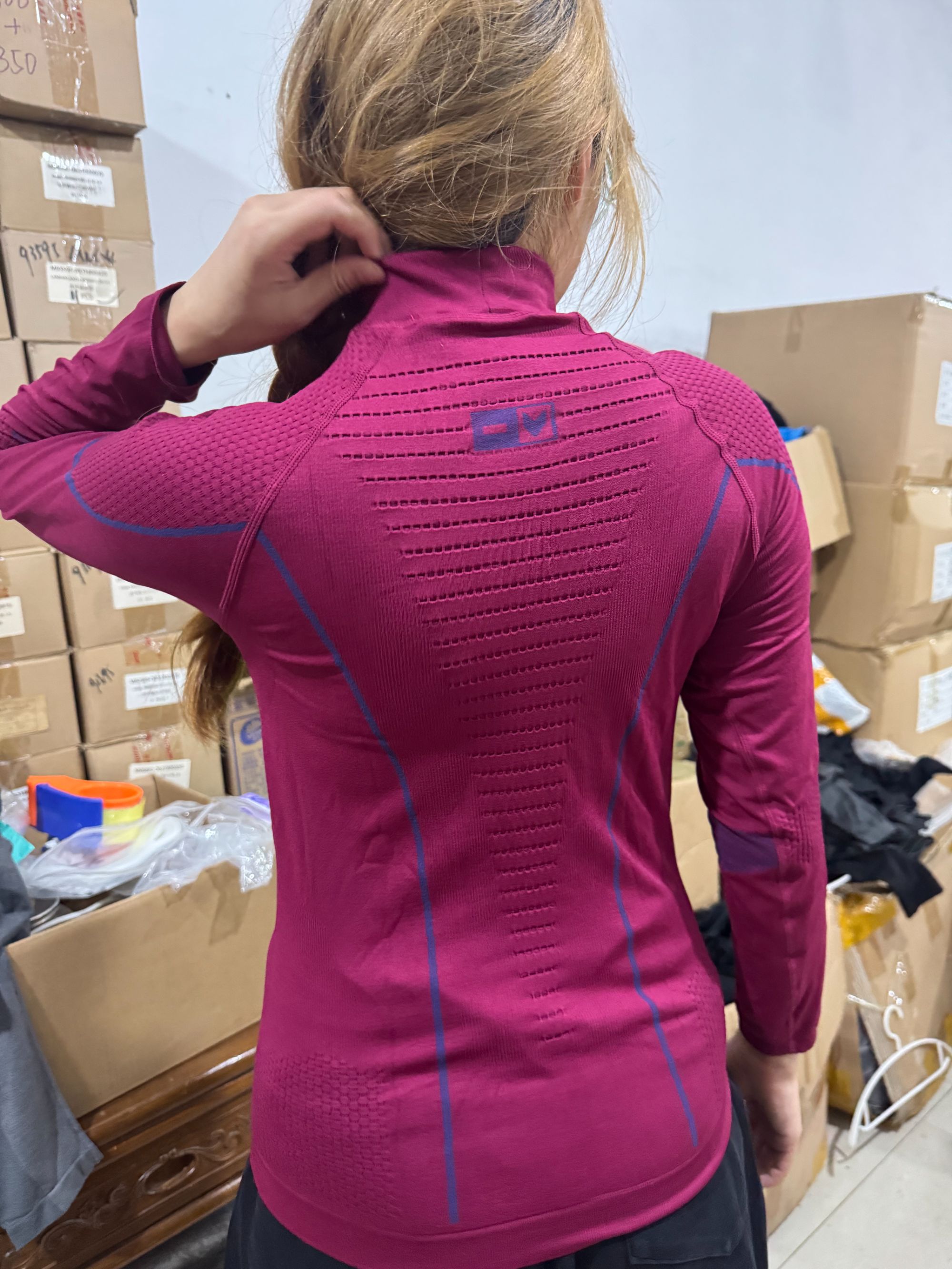 女士XB同款编织秋冬保暖速干高领压缩衣运动长袖