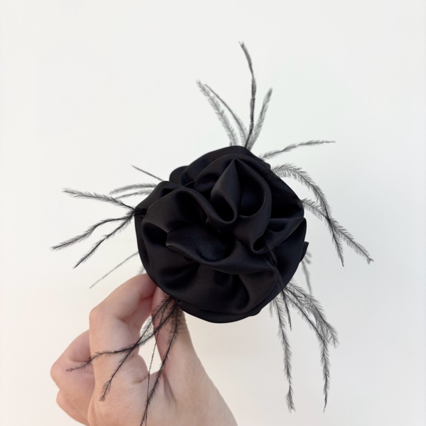 L692花朵羽毛7cm贝贝抓夹时尚气质百搭小众简约