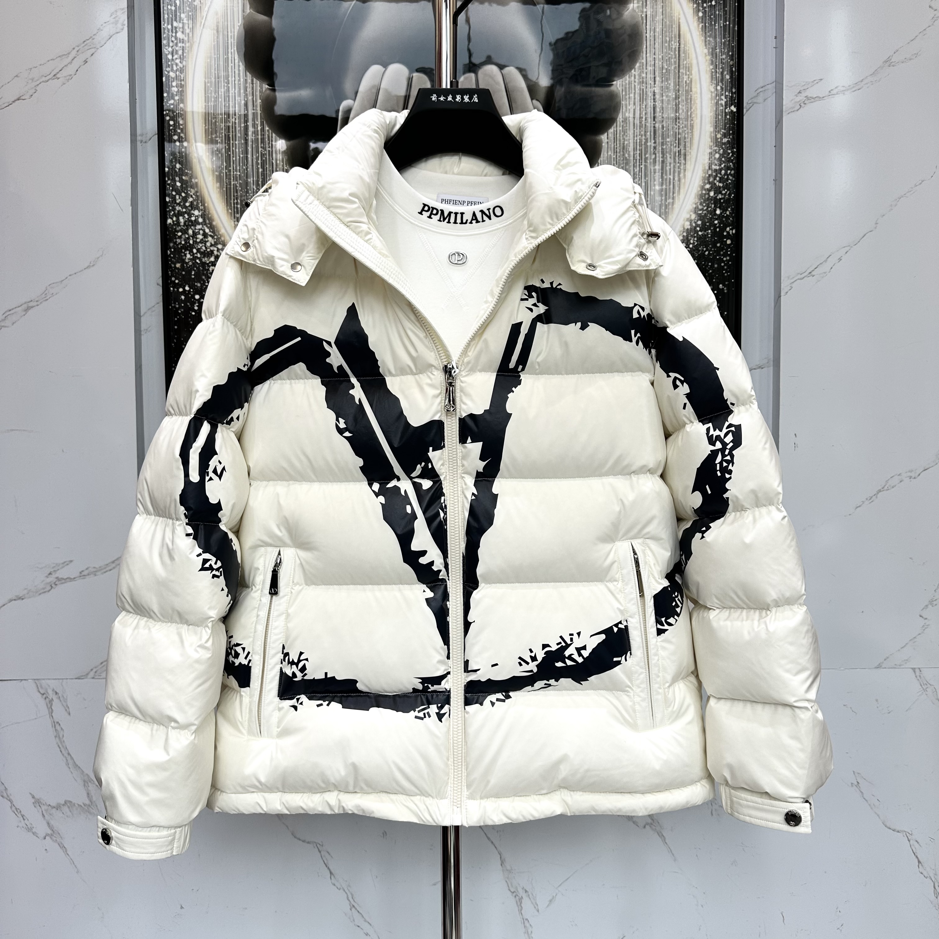 【华伦奴克羽绒服】冬季新款潮流休闲连帽男士保暖羽绒时尚轻奢5017