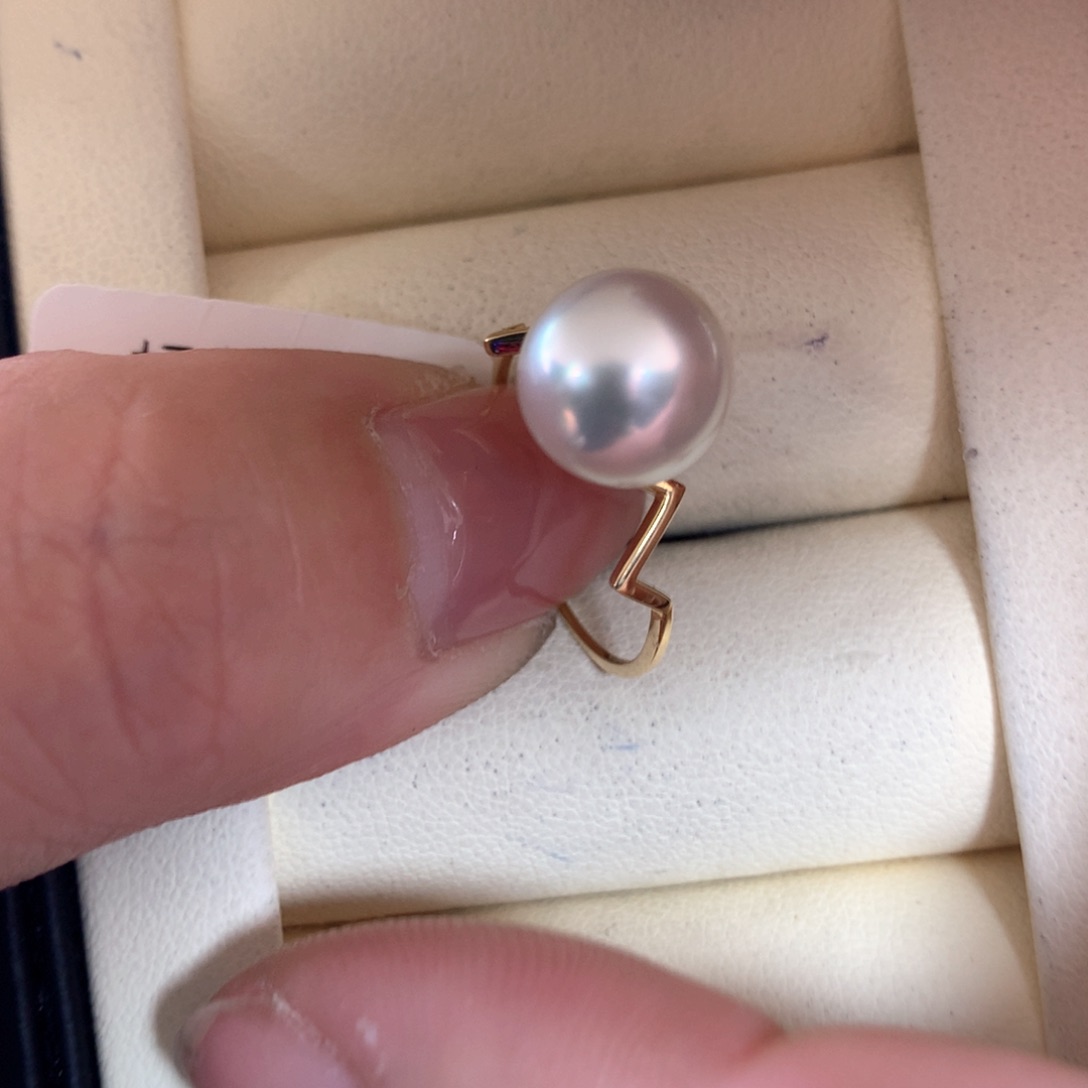 海水珍珠戒指18K金镶嵌