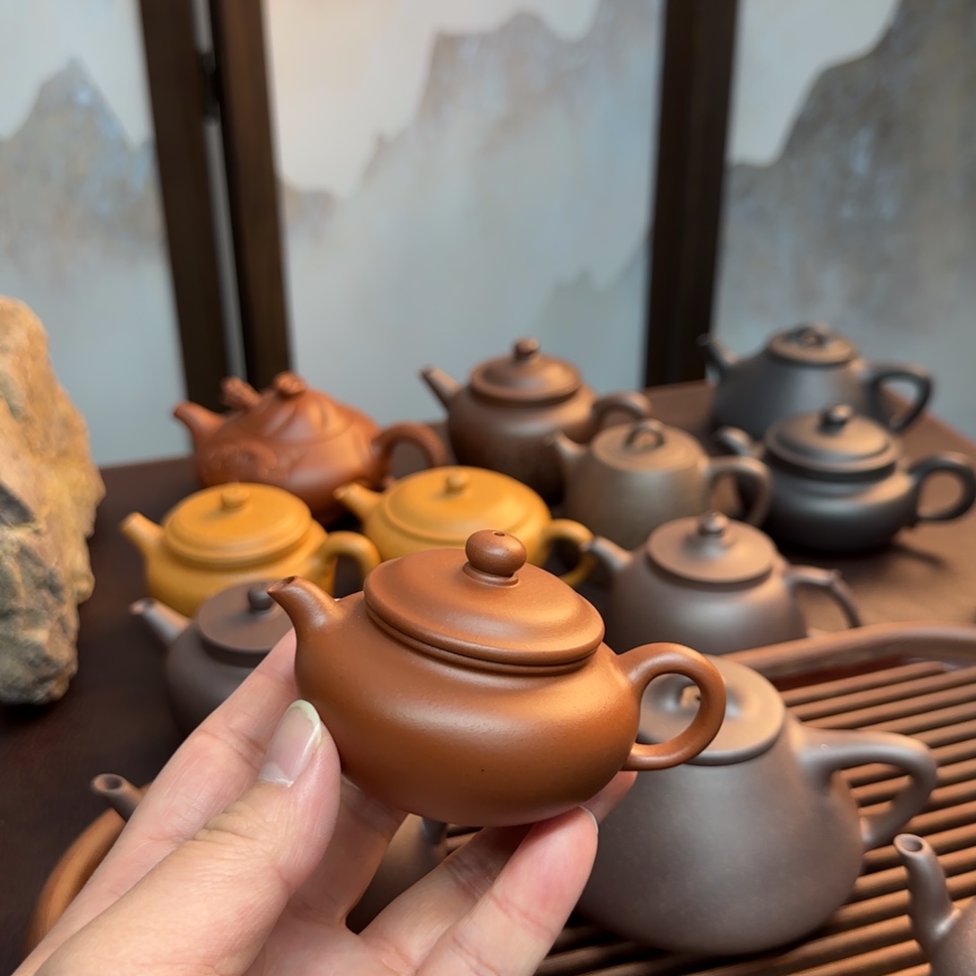 茶壶紫砂生砂朱泥小仿古