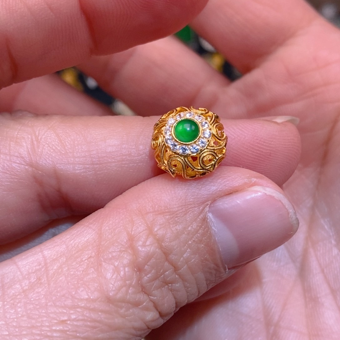 翡翠手链银S925镶嵌潘多拉吊坠