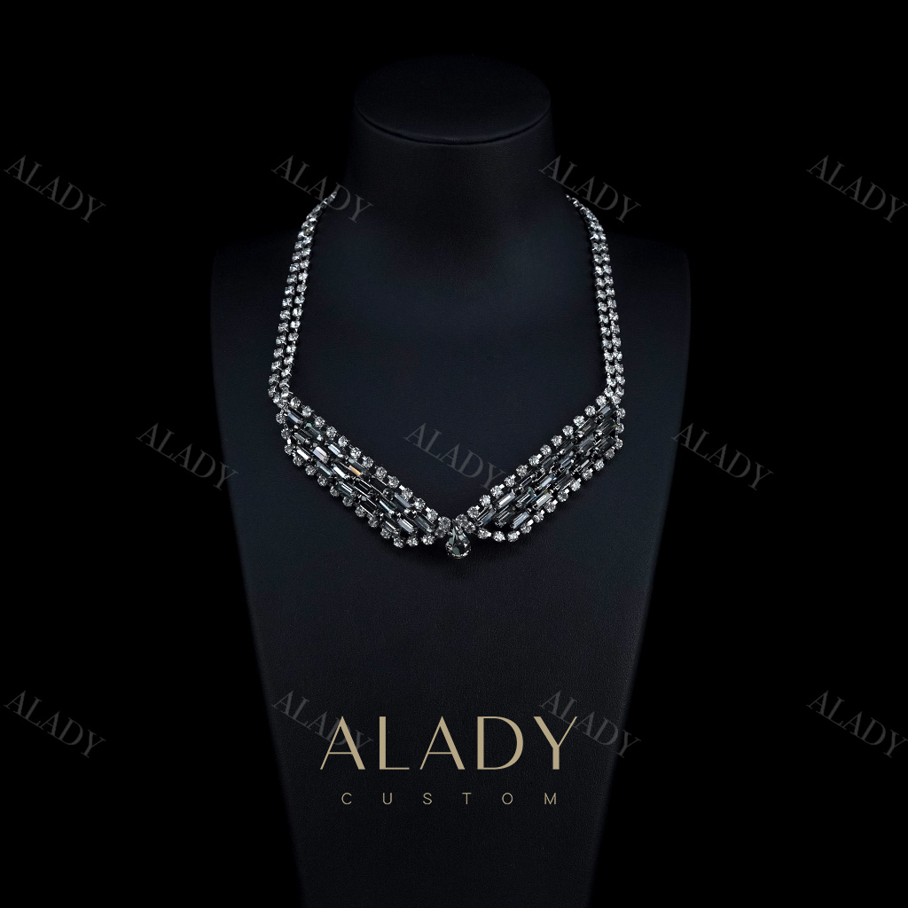 合金合成锆石项链 【一眼心动】超闪豪镶时髦气质项链