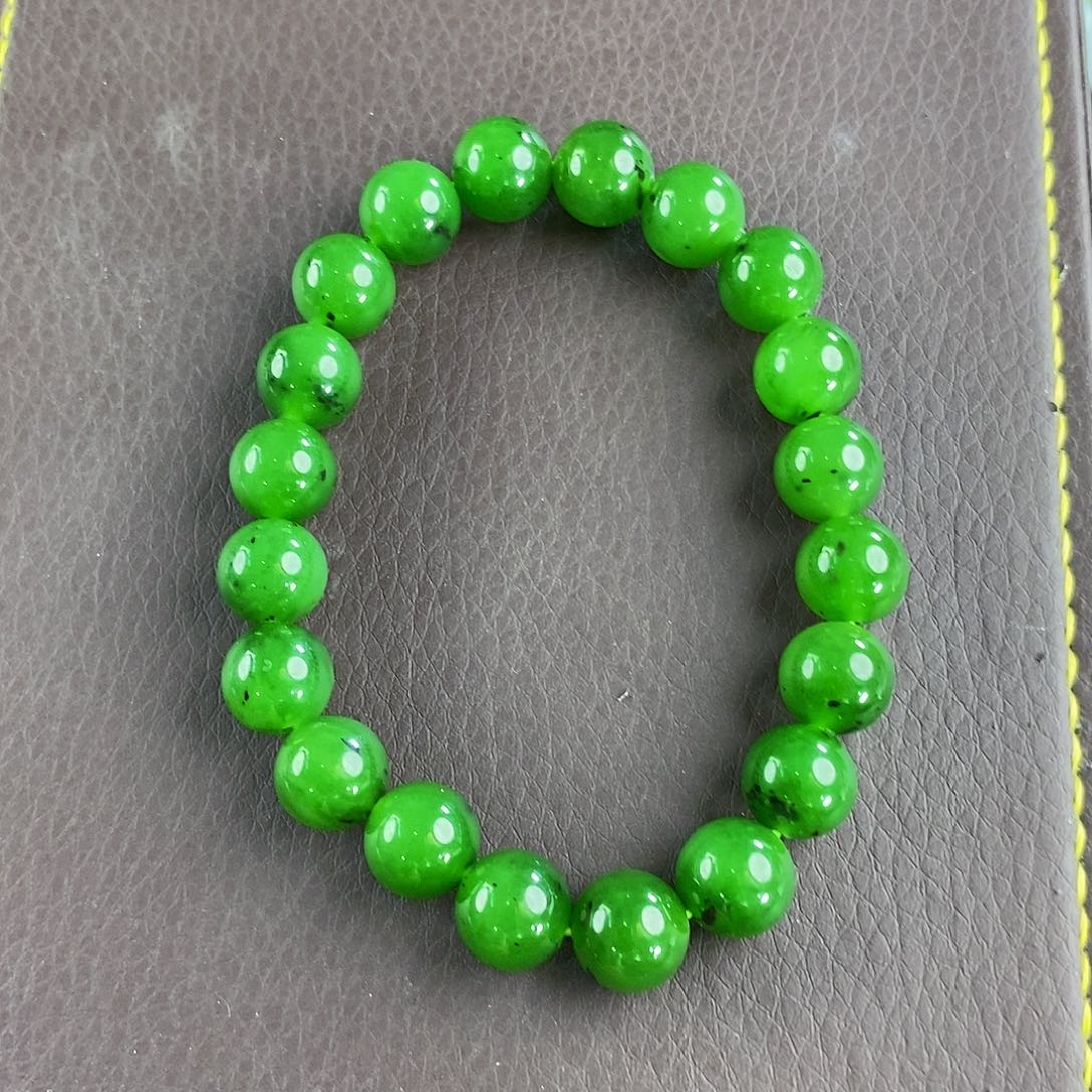 手链未镶嵌和田玉（碧玉）红皮