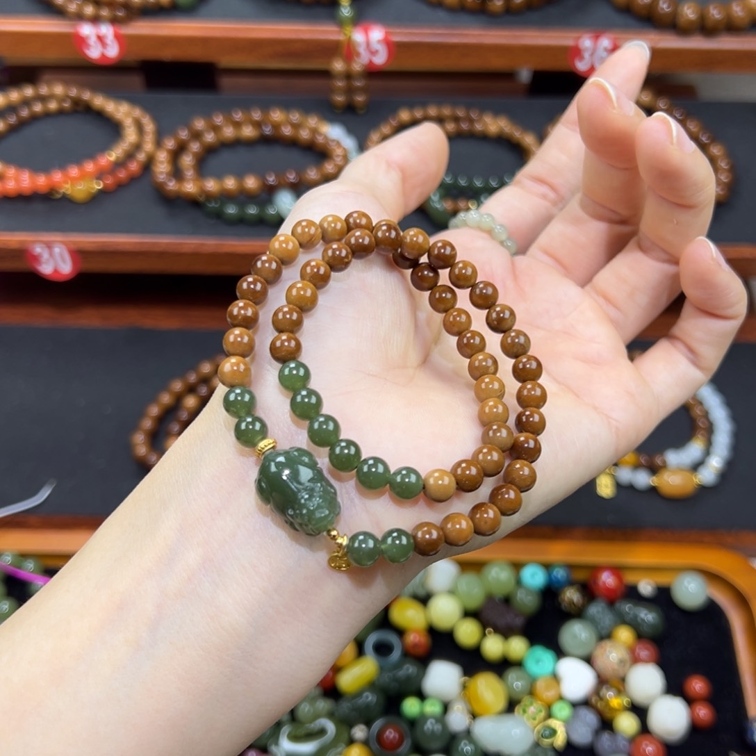 库克手串精品库克双圈貔貅0.6