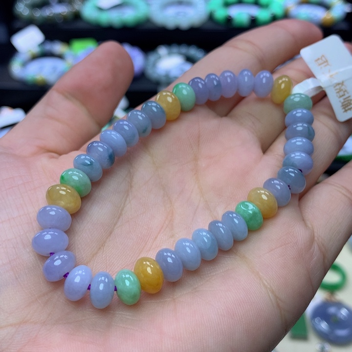 翡翠手链未镶嵌忘****鱼翡翠