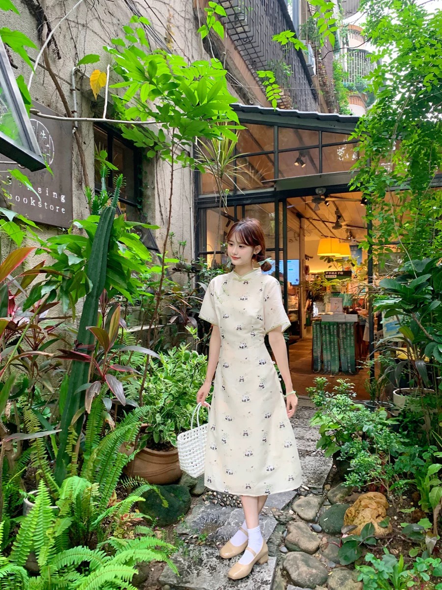 【圆满】大码女装MM胖mm新中式改良旗袍显瘦连衣裙优雅复古夏季新款