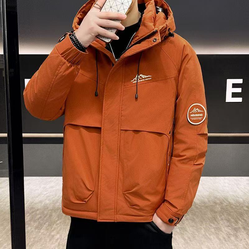 8821#2025新款拼接男士加厚百搭潮流短款休闲冲锋衣