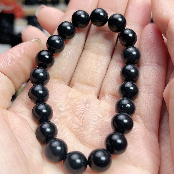 和田玉手链未镶嵌卡10圆珠高羊脂