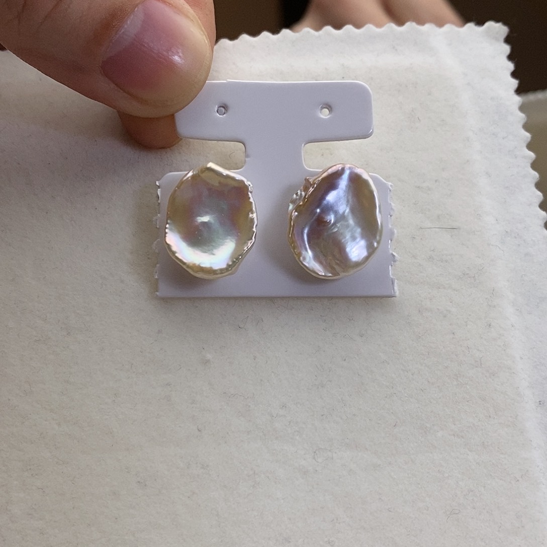 淡水珍珠耳饰银S925镶嵌