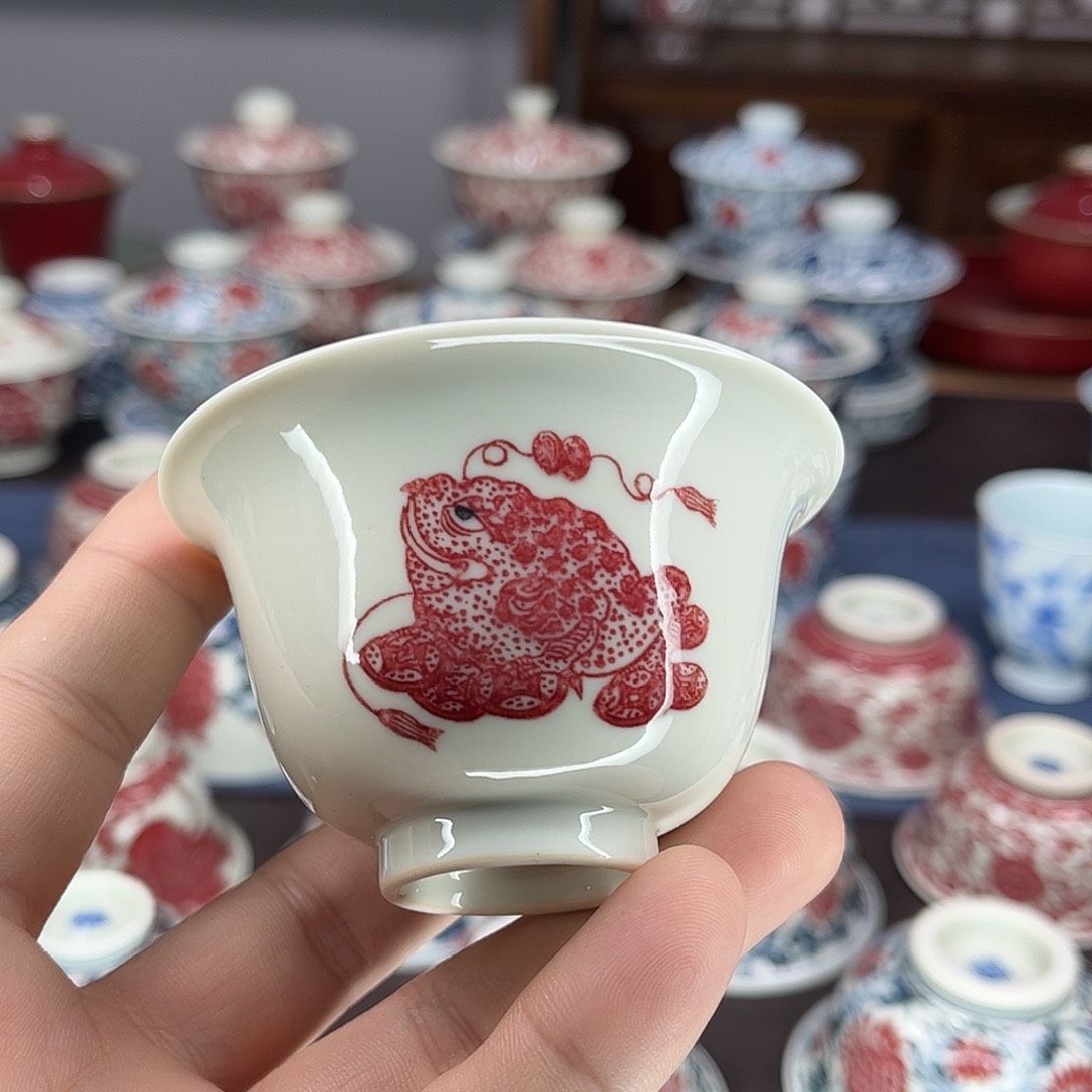 鲤*景德镇陶瓷青花釉里红