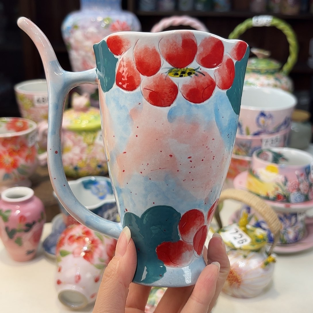 瓷片景德镇手绘高温釉下彩陶瓷茶具 