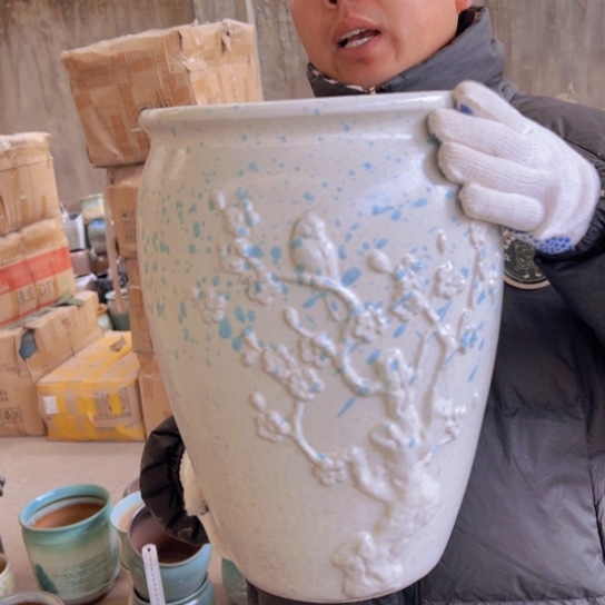 紫砂花盆高36口25————