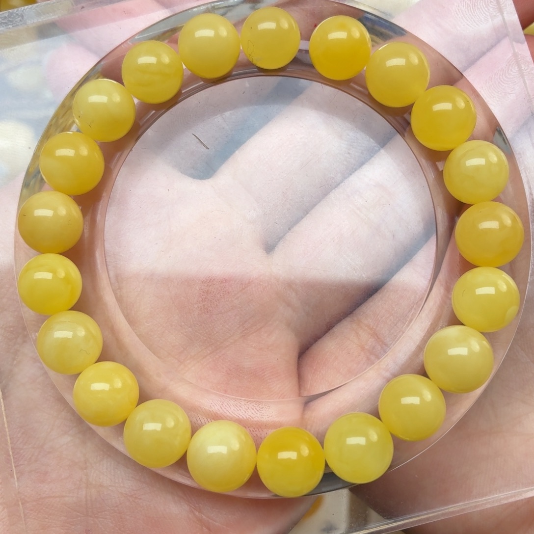 蜜蜡未镶嵌裸石10m单圈圆珠