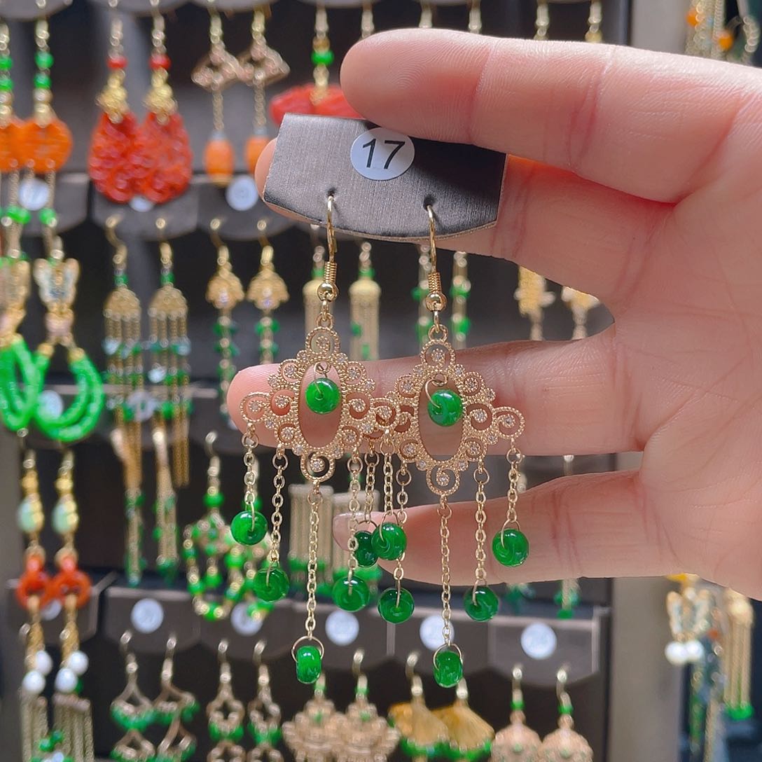 翡翠耳饰合金翡翠饰品