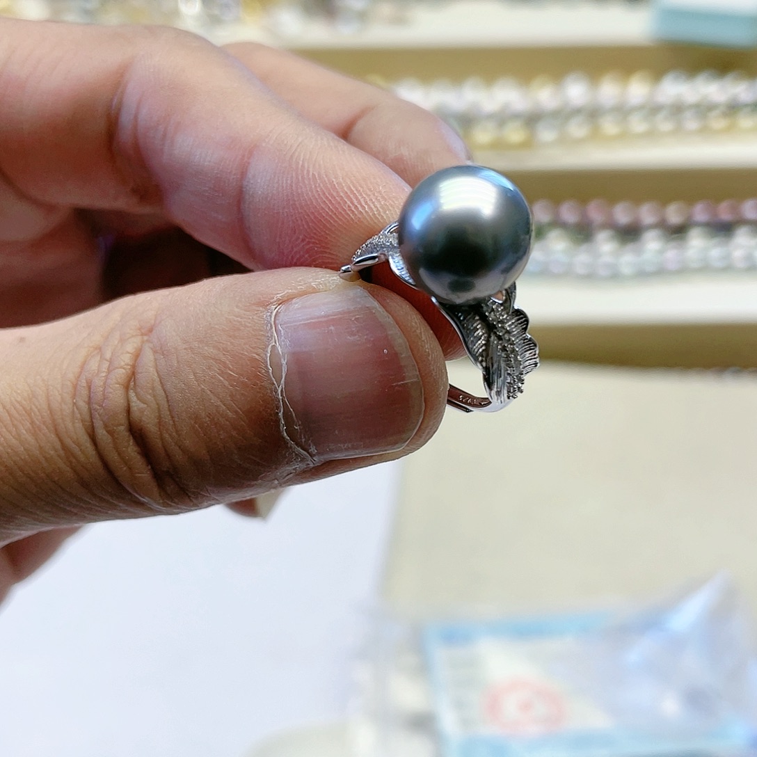 海水珍珠戒指银S925镶嵌